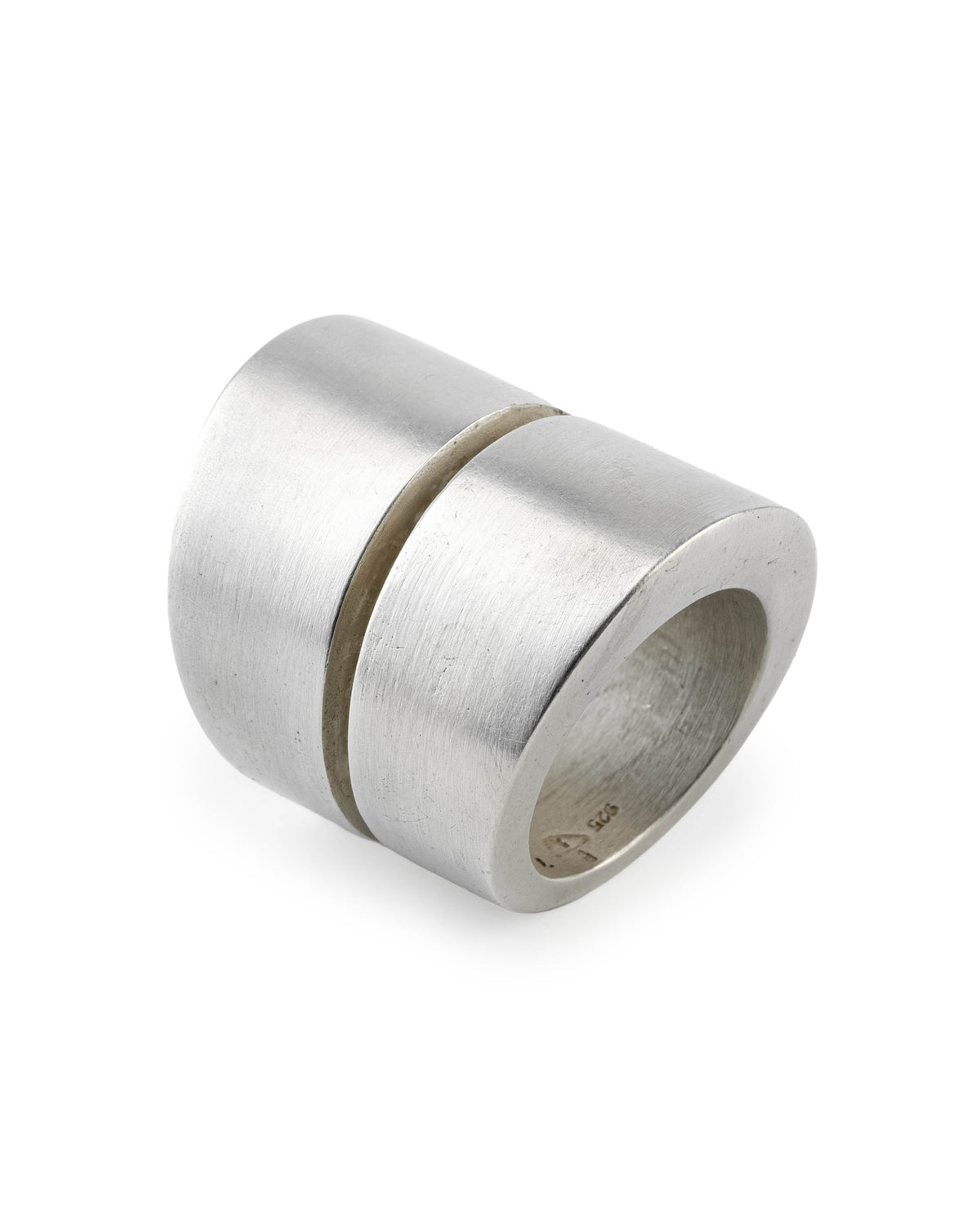 Parts of Four Crevice Ring v2 Hyper Wide in Dirty Sterling