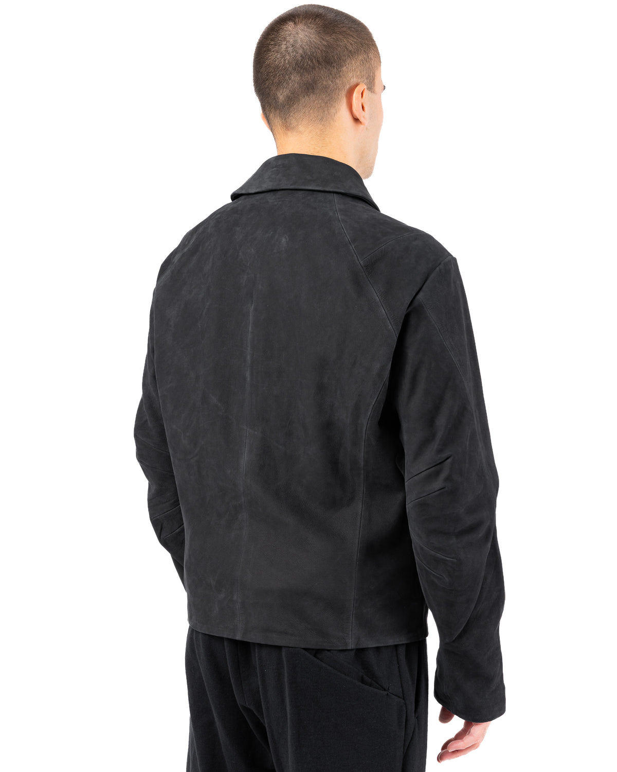 Leather Jacket Soft Cow Nubuck – Black | DEVOA | MONOLYT