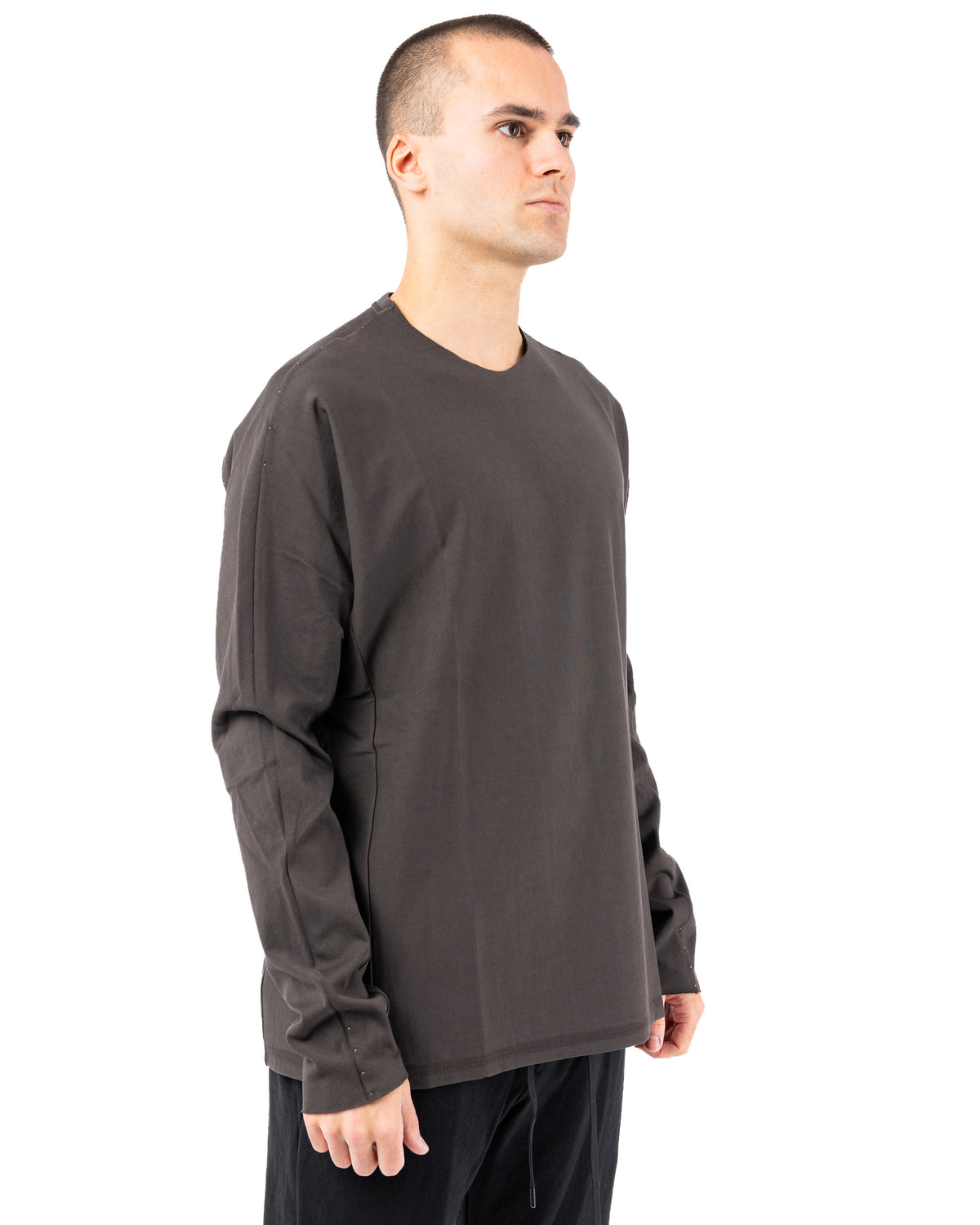 Long Sleeve Cotton Jersey – Army Gray | DEVOA | MONOLYT