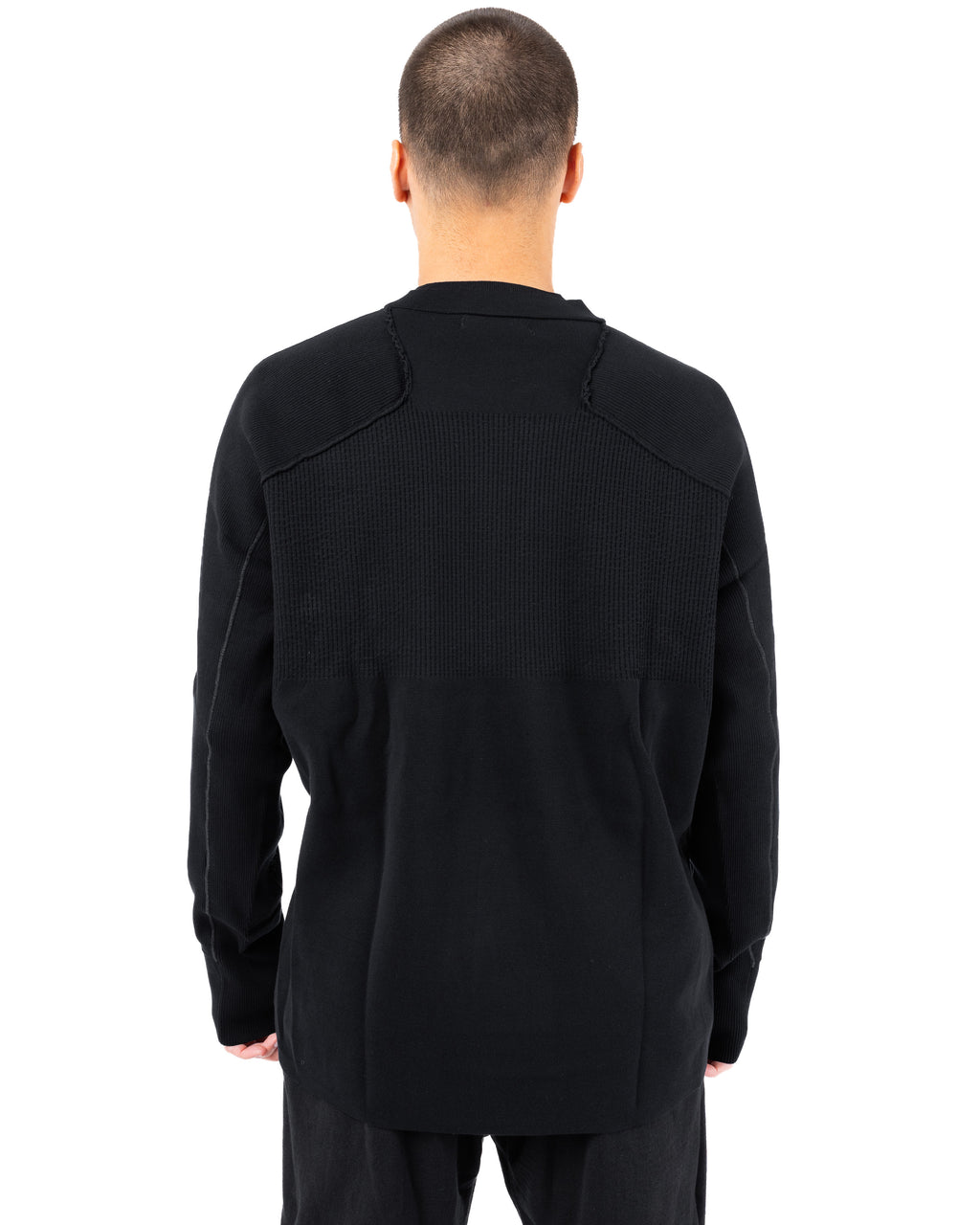 Anatomical Long Sleeve High-Twist Cotton – Black | DEVOA | MONOLYT