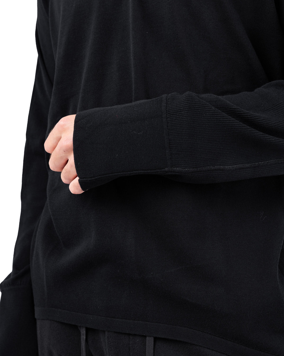 Anatomical Long Sleeve High-Twist Cotton – Black | DEVOA | MONOLYT