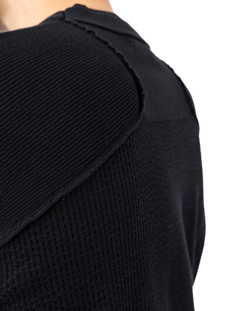 Anatomical Long Sleeve High-Twist Cotton – Black | DEVOA | MONOLYT