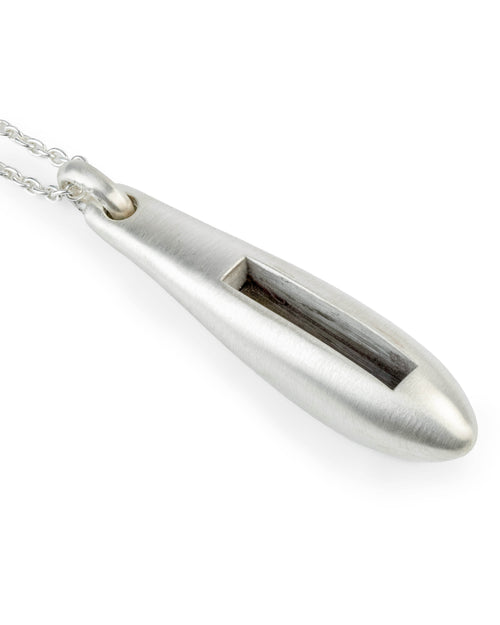 C-236-MA_DRAV_Parts of Four Chrysalis Necklace – Matte Sterling Silver + Dravite