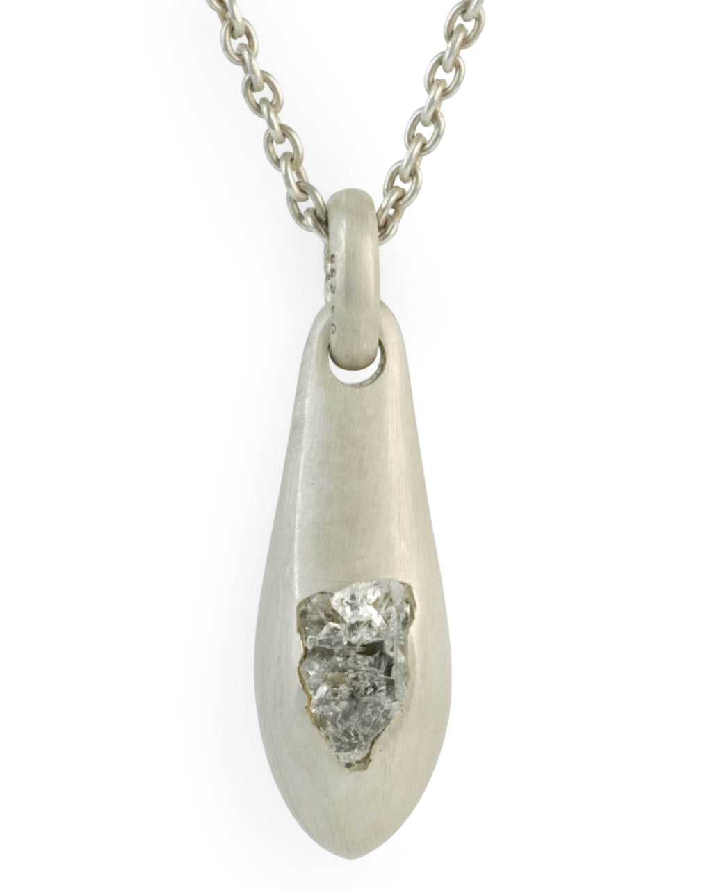 C-255-DA_Q_Parts of Four Chrysalis Necklace (Cremaster Emergence, Quartz) – Dirty Sterling + Quartz