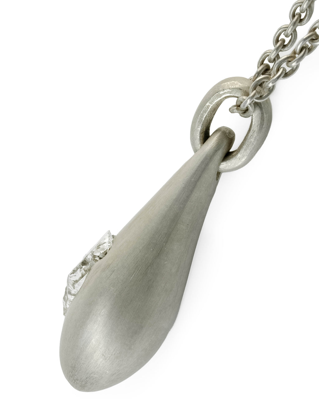 C-255-DA_Q_Parts of Four Chrysalis Necklace (Cremaster Emergence, Quartz) – Dirty Sterling + Quartz