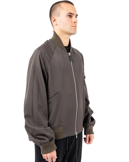 Classic Bomber Wool Gabardine – Army Gray | DEVOA | MONOLYT