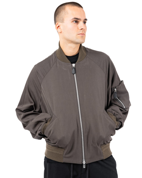 Classic Bomber Wool Gabardine – Army Gray | DEVOA | MONOLYT
