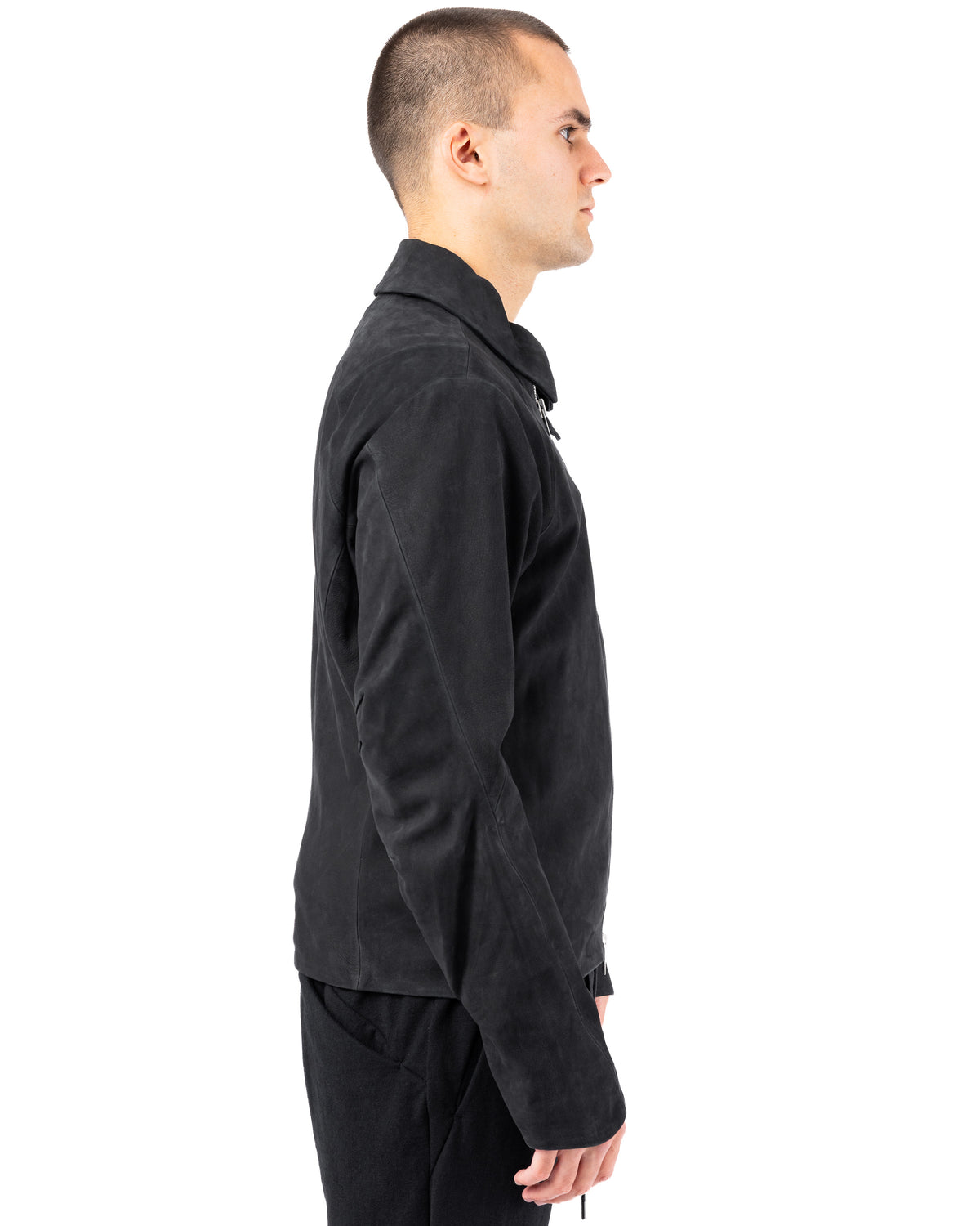 Leather Jacket Soft Cow Nubuck – Black | DEVOA | MONOLYT