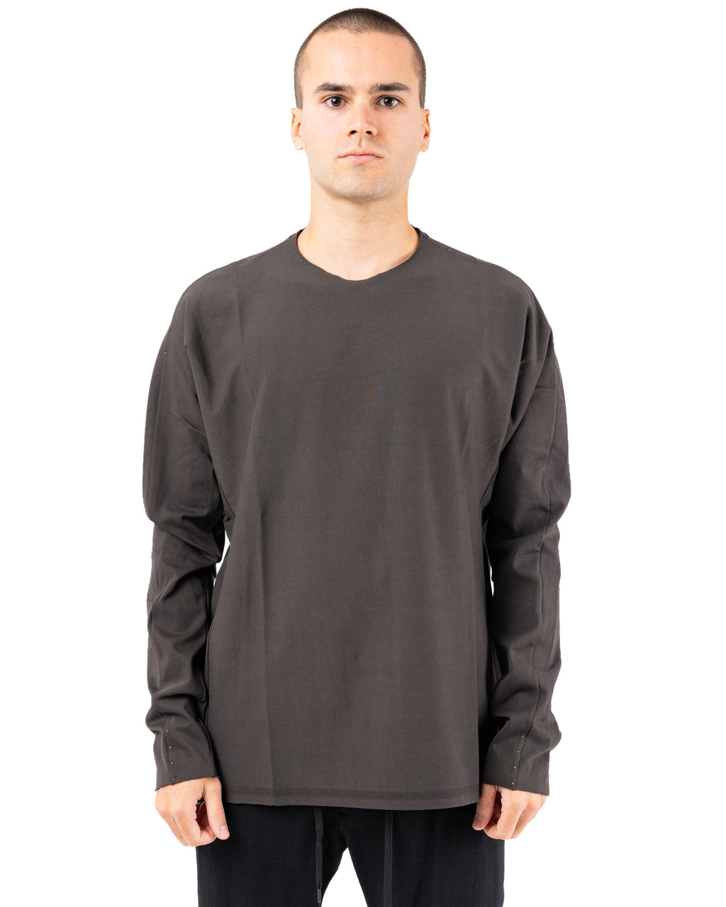 Long Sleeve Cotton Jersey – Army Gray | DEVOA | MONOLYT