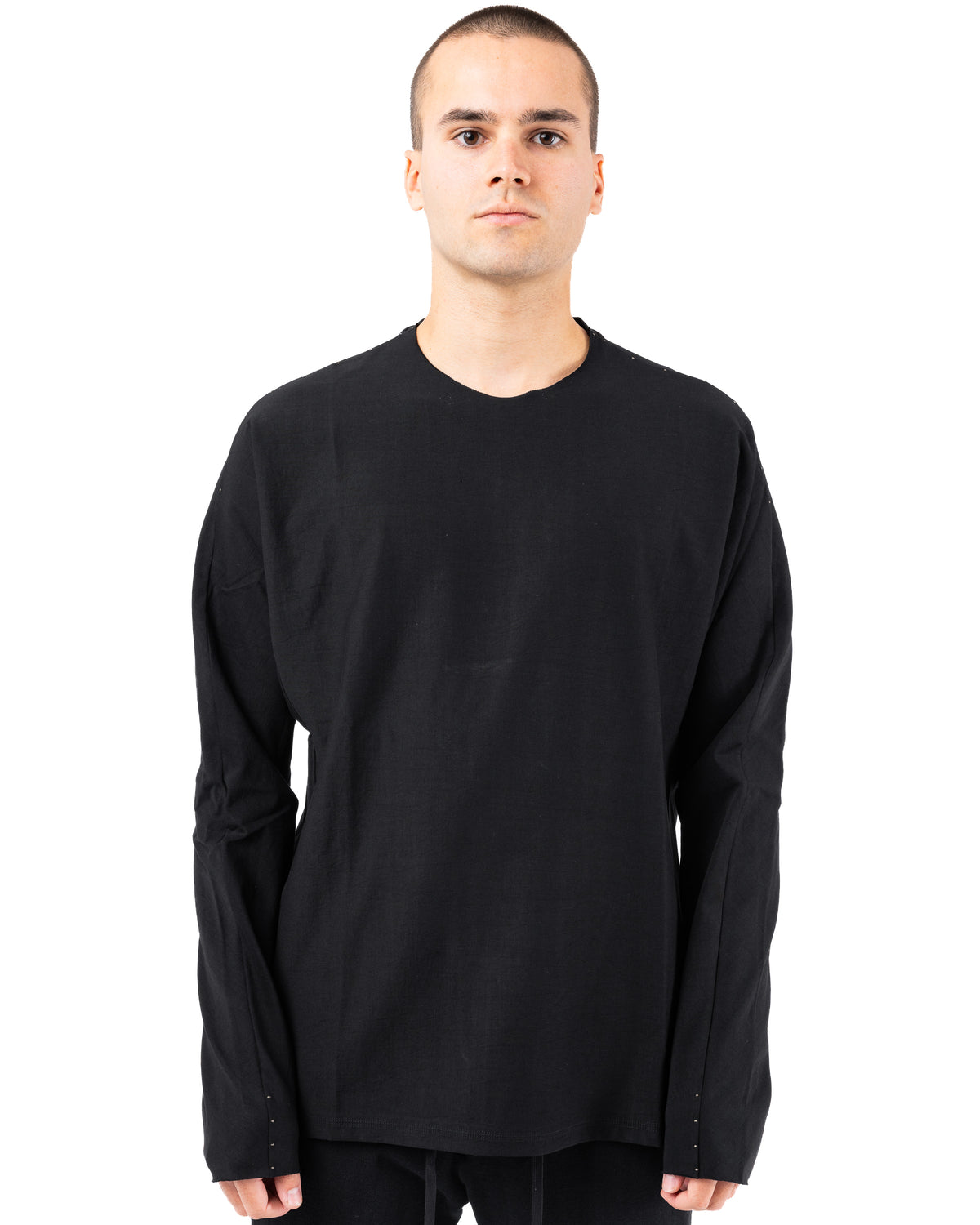 Long Sleeve Cotton Jersey – Black | DEVOA | MONOLYT