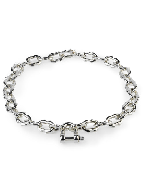 Parts of Four Charm Chain Choker (45cm, Extra Small Deco Links) – Polished Sterling Silver