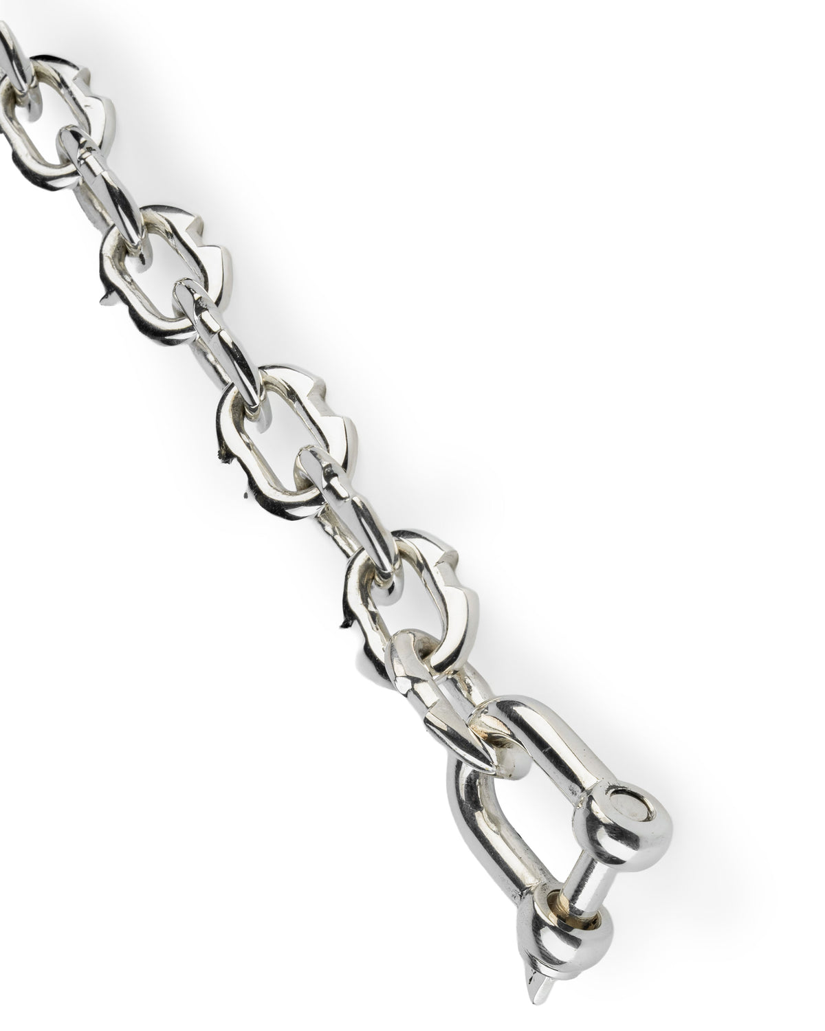 Parts of Four Charm Chain Choker (45cm, Extra Small Deco Links) – Polished Sterling Silver
