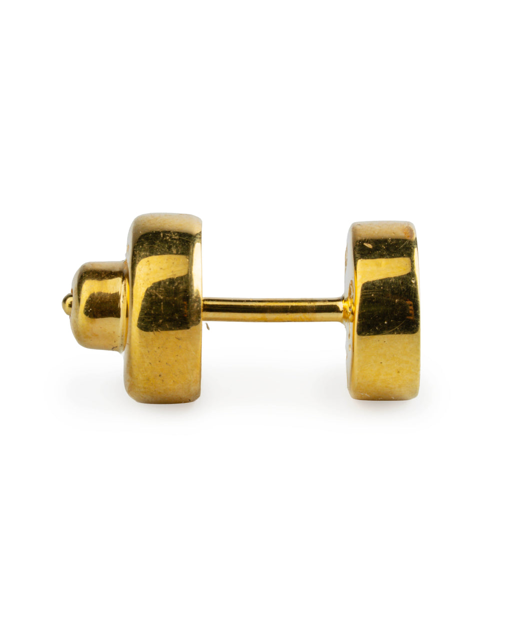 Parts of Four Stud Earring – Sterling Bright Gold + Tiny Faceted Diamond 0.2 CT