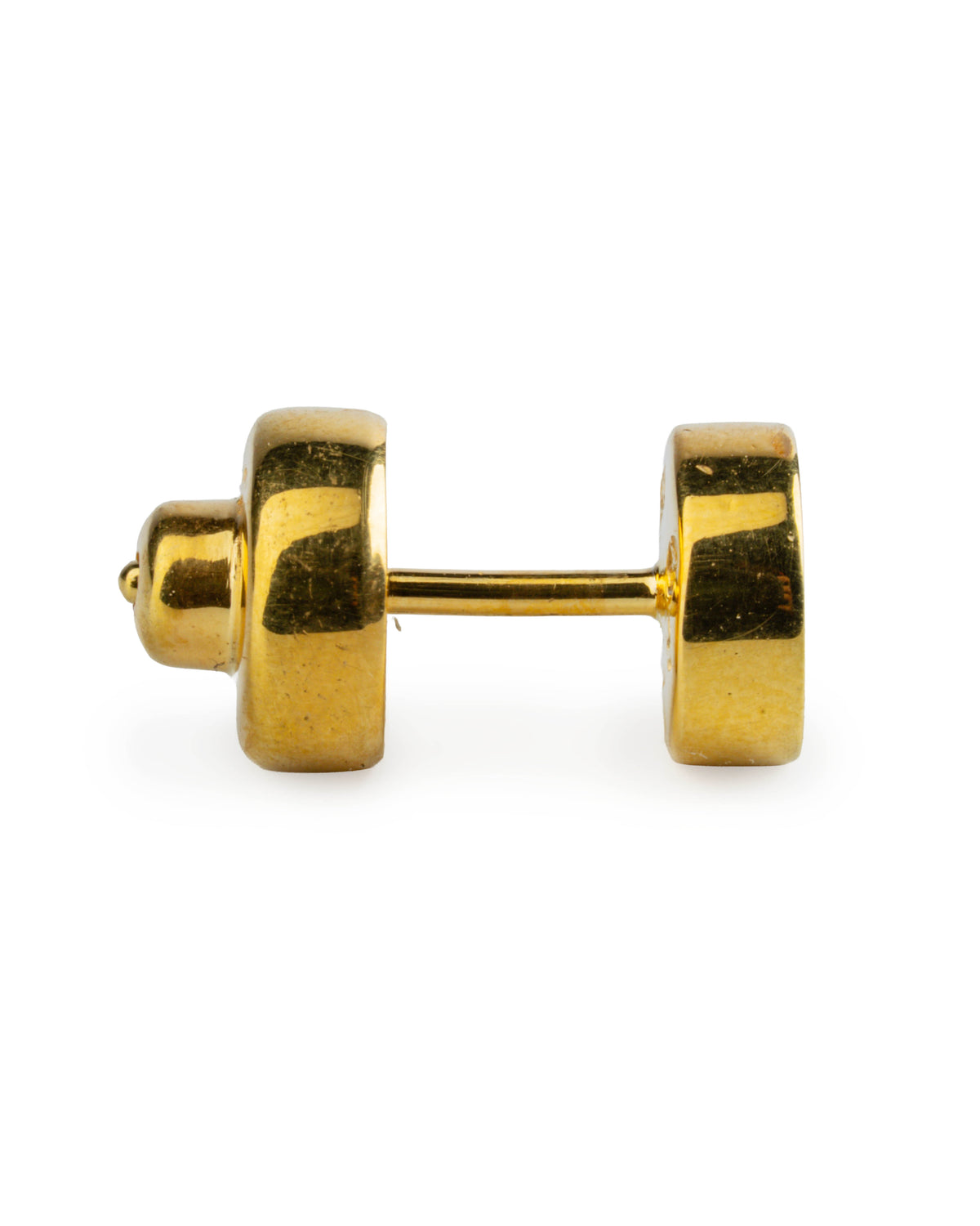 Parts of Four Stud Earring – Sterling Bright Gold + Tiny Faceted Diamond 0.2 CT
