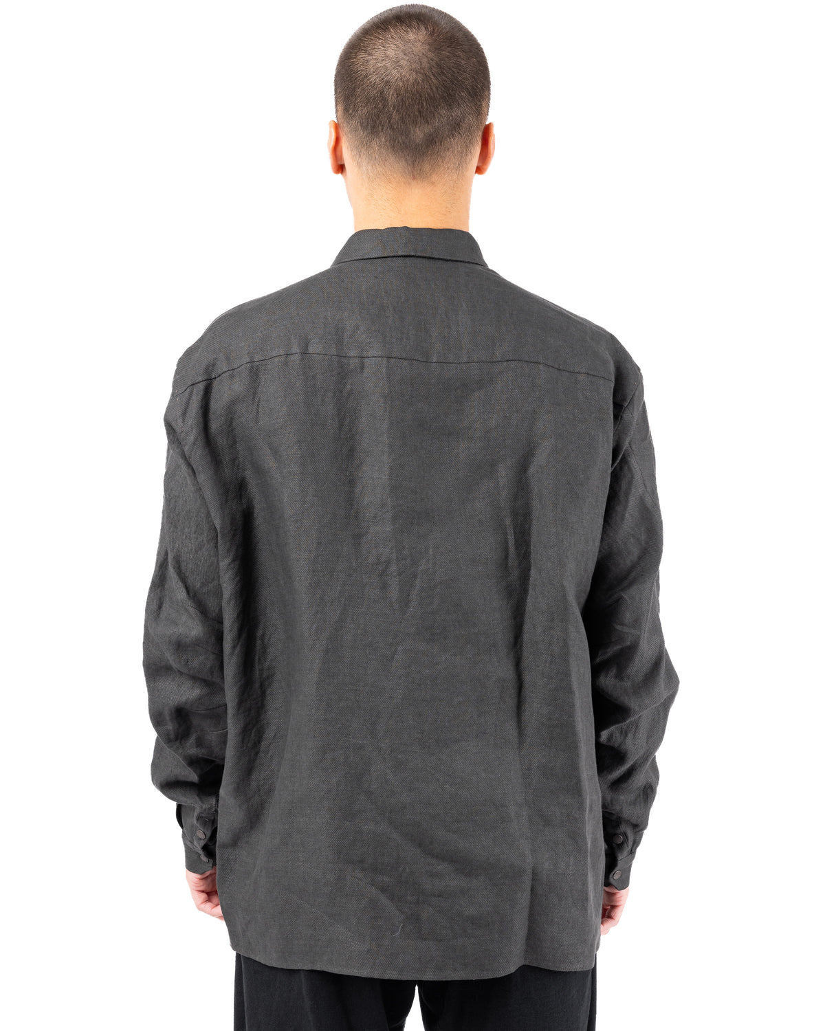 Regular Fit Shirt Vintage Wash Linen – Green Gray | DEVOA | MONOLYT