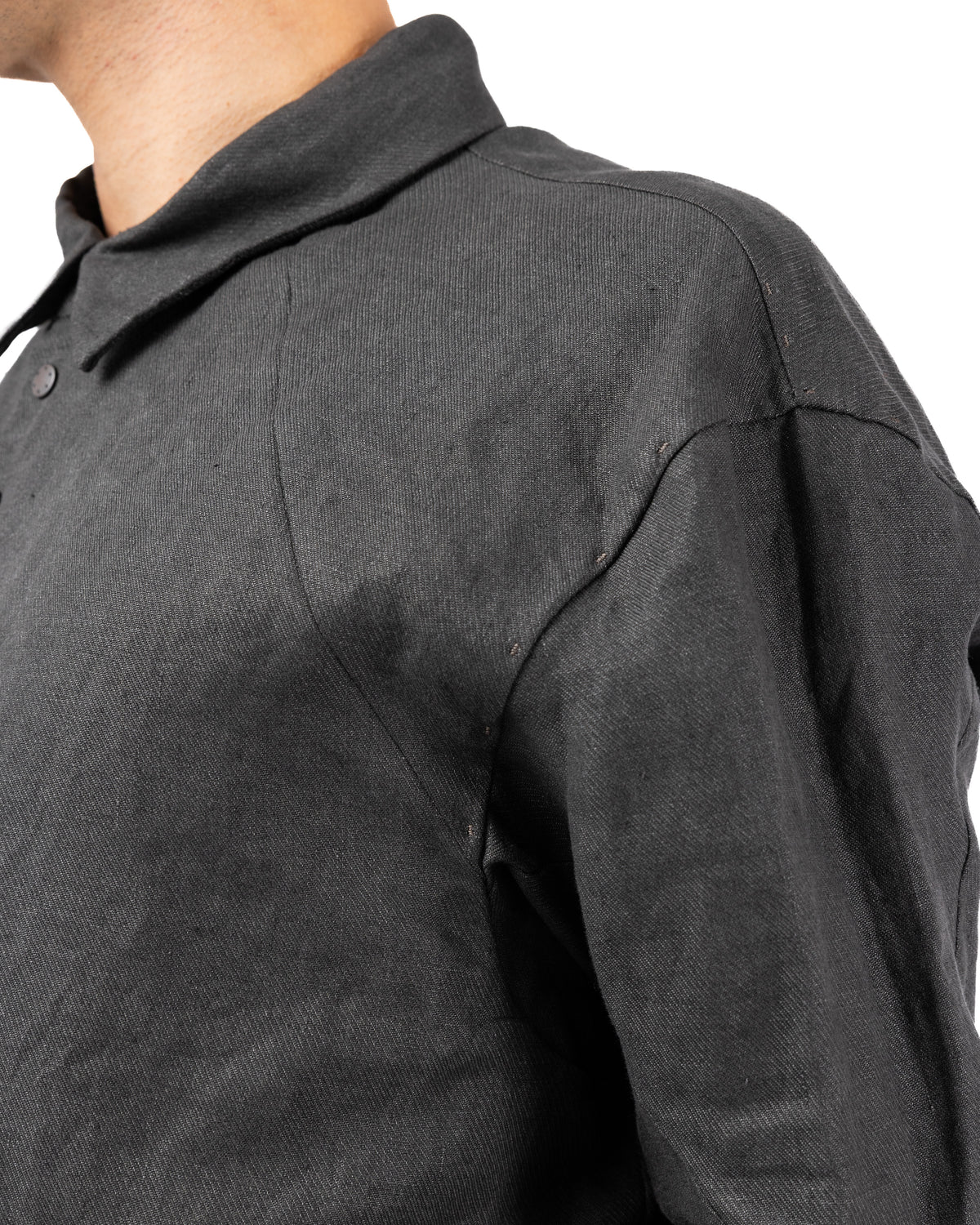 Regular Fit Shirt Vintage Wash Linen – Green Gray | DEVOA | MONOLYT