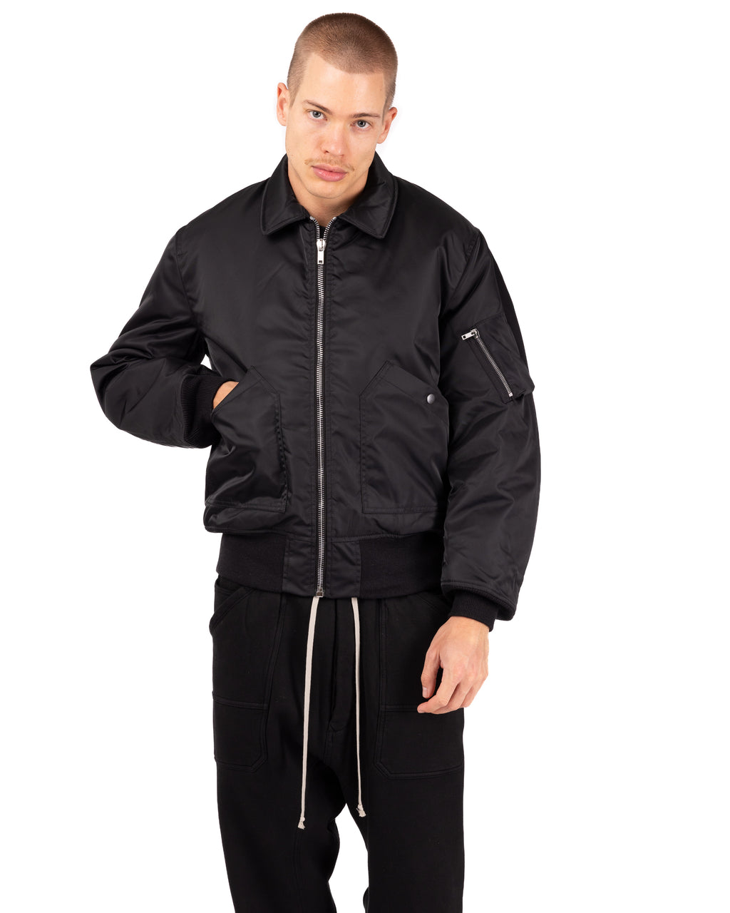 DRKSHDW Rick Owens Woven Padded Bomber – Black