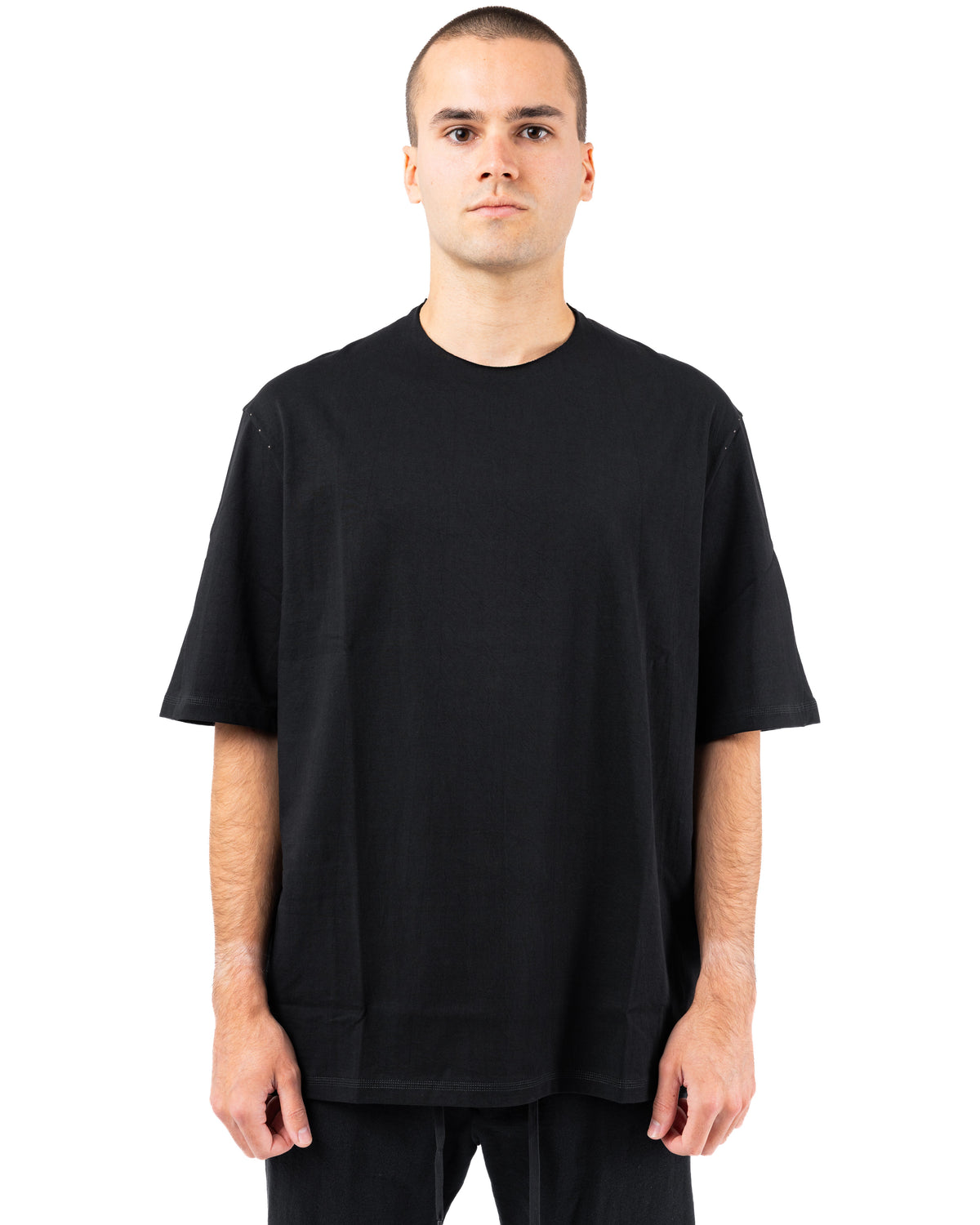 Short Sleeve Japanese Cotton Jersey – Black | DEVOA | MONOLYT